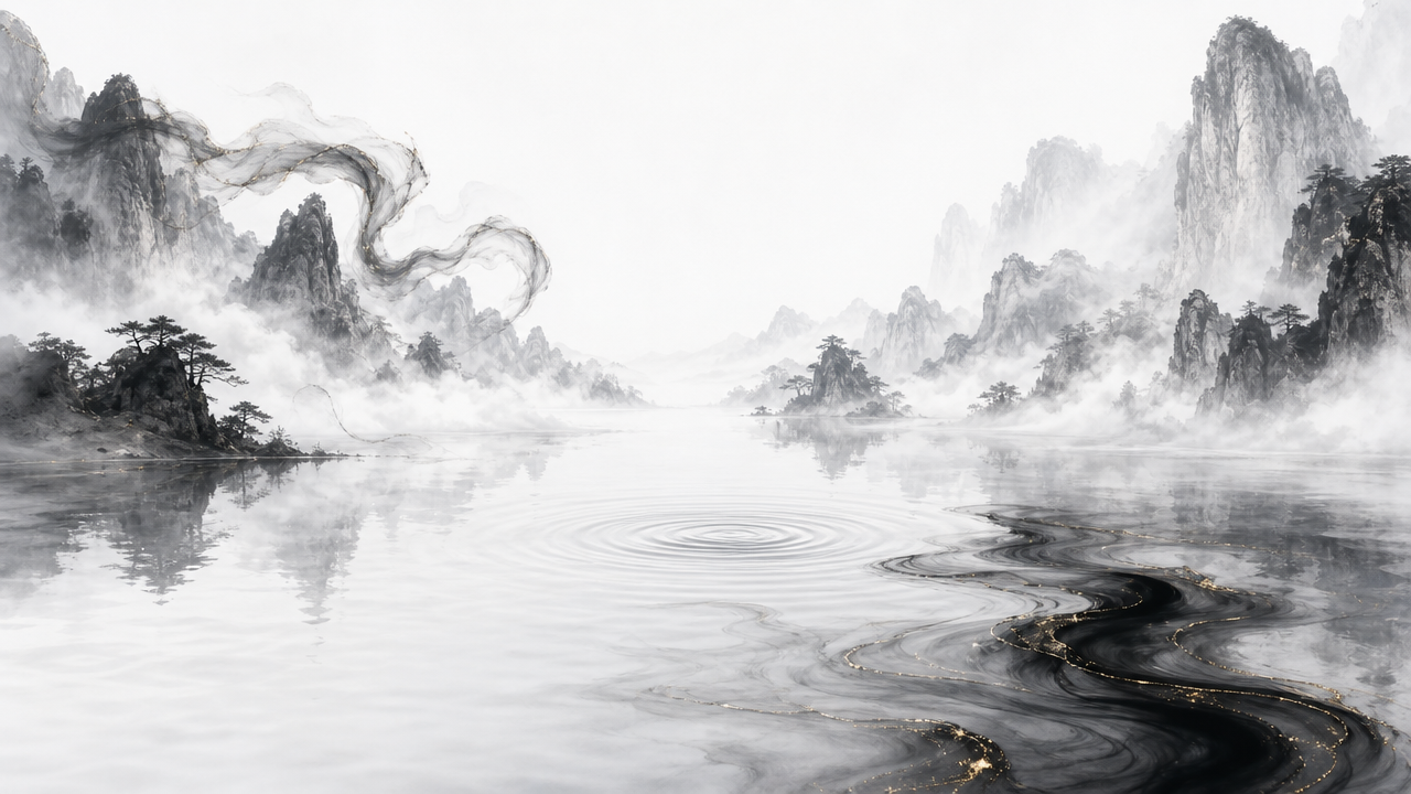 水墨山水插画样本